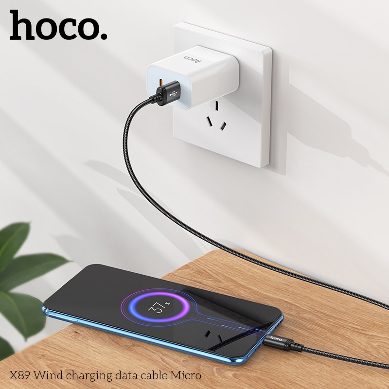 Cáp sạc Hoco X89 sạc nhanh dây dù bện dài 1M cho Smartphone