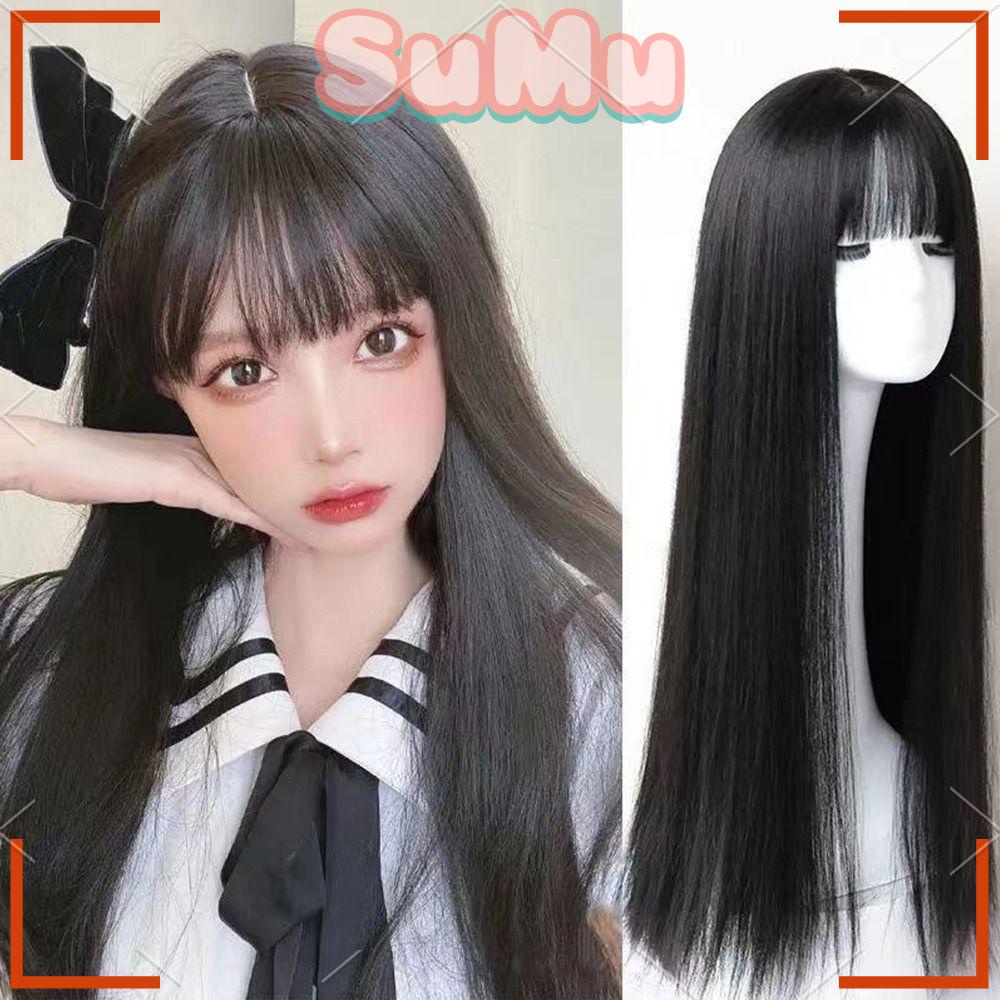 SUMU Bộ Tóc Giả Dài Thẳng Dày Chịu Nhiệt Độ Cao Thời Trang Cho Nữ