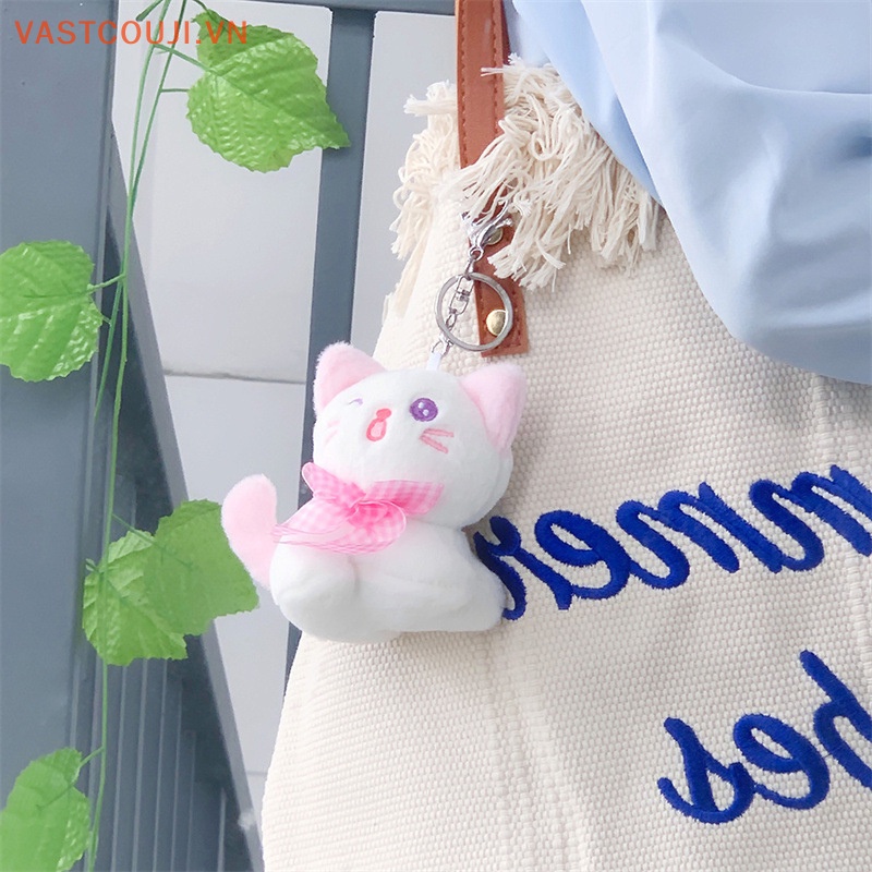 Móc Khóa Hình Mèo Nhồi Bông 12CM Dễ Thương
