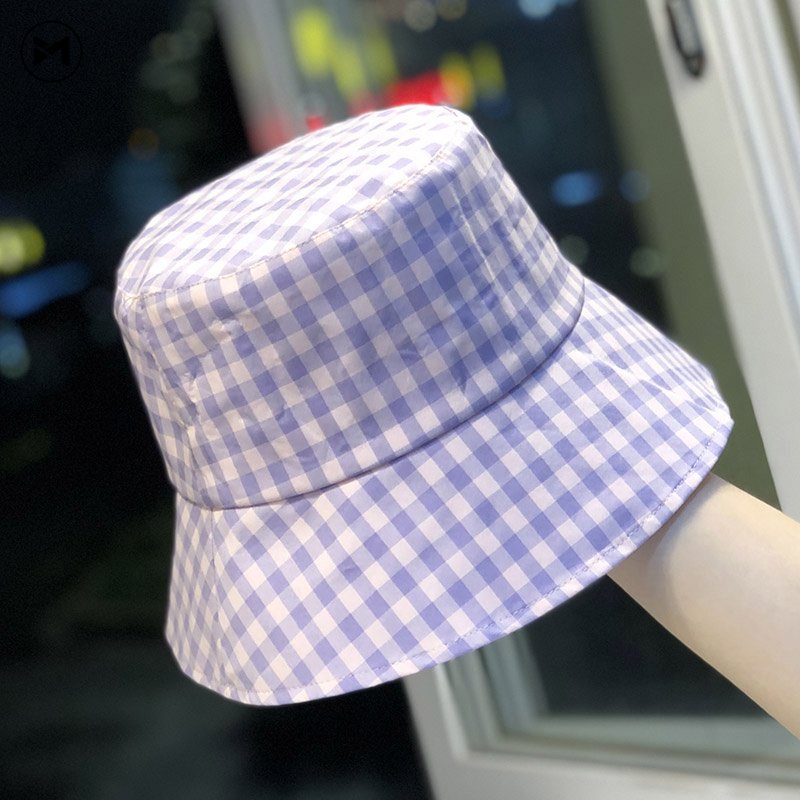 Nón Vành Sọc Ca Rô Nhỏ Phong Cách Nhật Hàn Thời Trang Mới 2023 Dành Cho Nữ