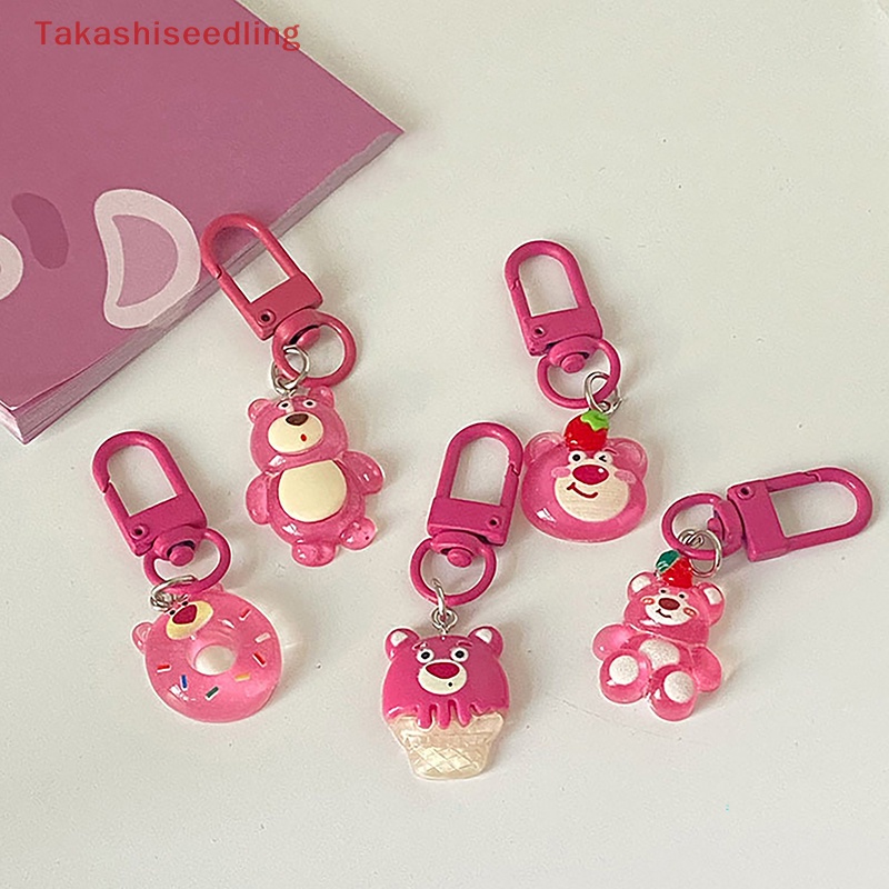 Móc Khóa Hình Gấu Và Dâu Tây Hoạt Hình Dễ Thương