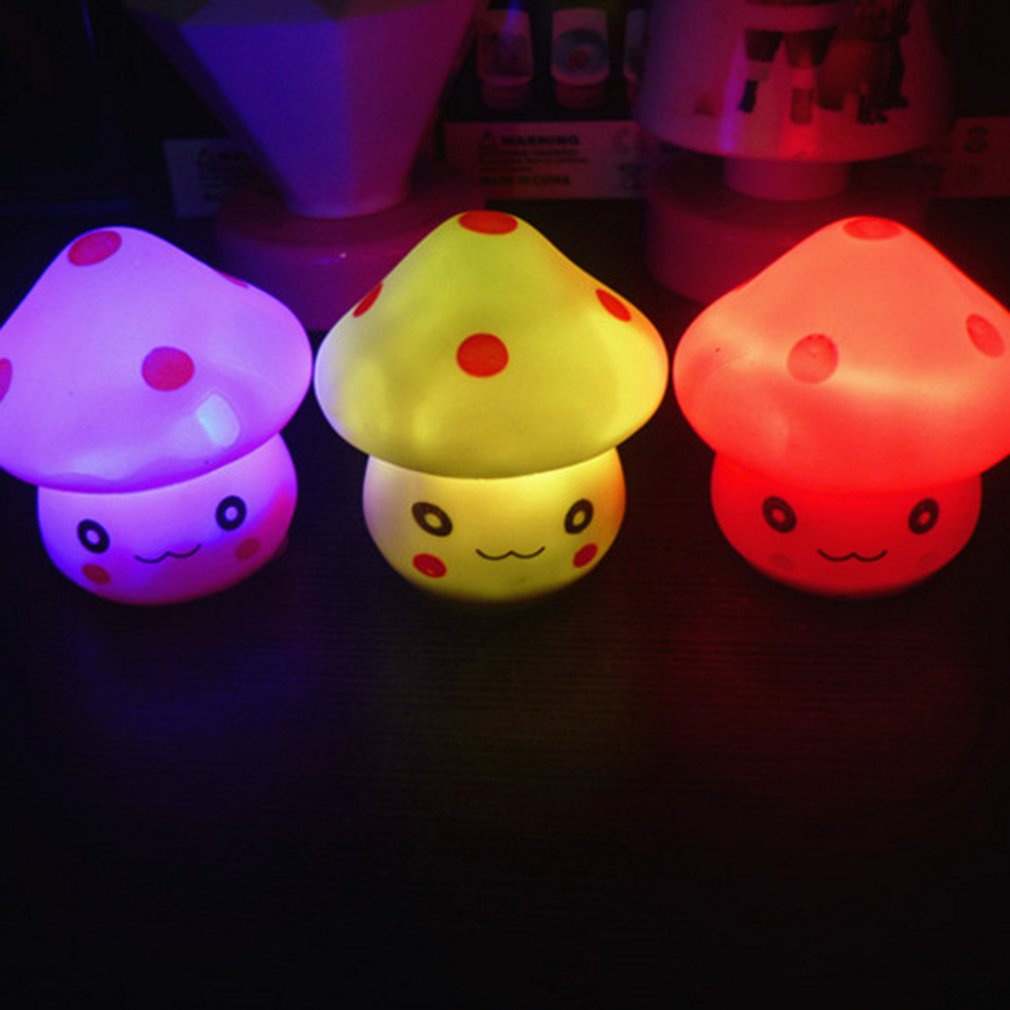 =Christmas=LED Novelty Lamp 7-Color Changing Night Light Mushroom Light Cute Lamp Decor