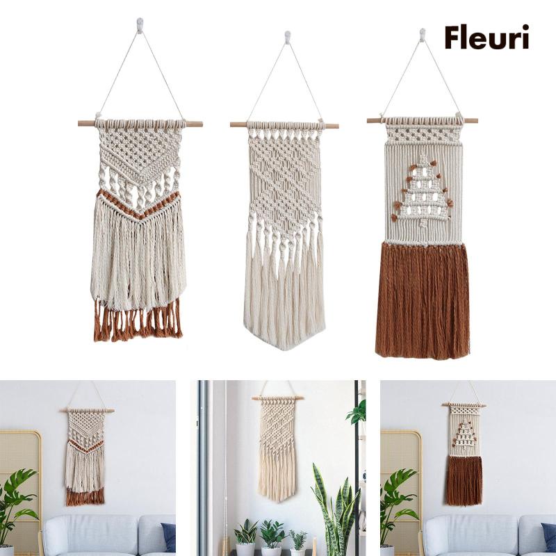 [Fleurir] Thảm Dệt Tay Phối Tua Rua Nghệ Thuật Trang Trí Tường Ban Công / Phòng Ngủ