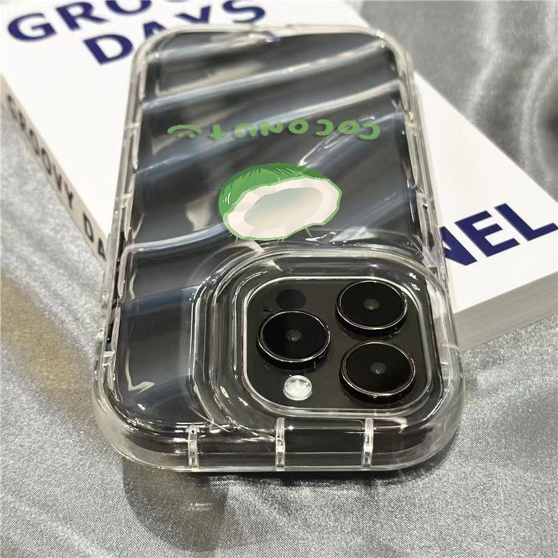 Ốp Điện Thoại Mềm Trong Suốt Họa Tiết Trái Dừa Dễ Thương Cho iPhone14promax 1312 / 11 7 / 8plus xr / sins L6IQ