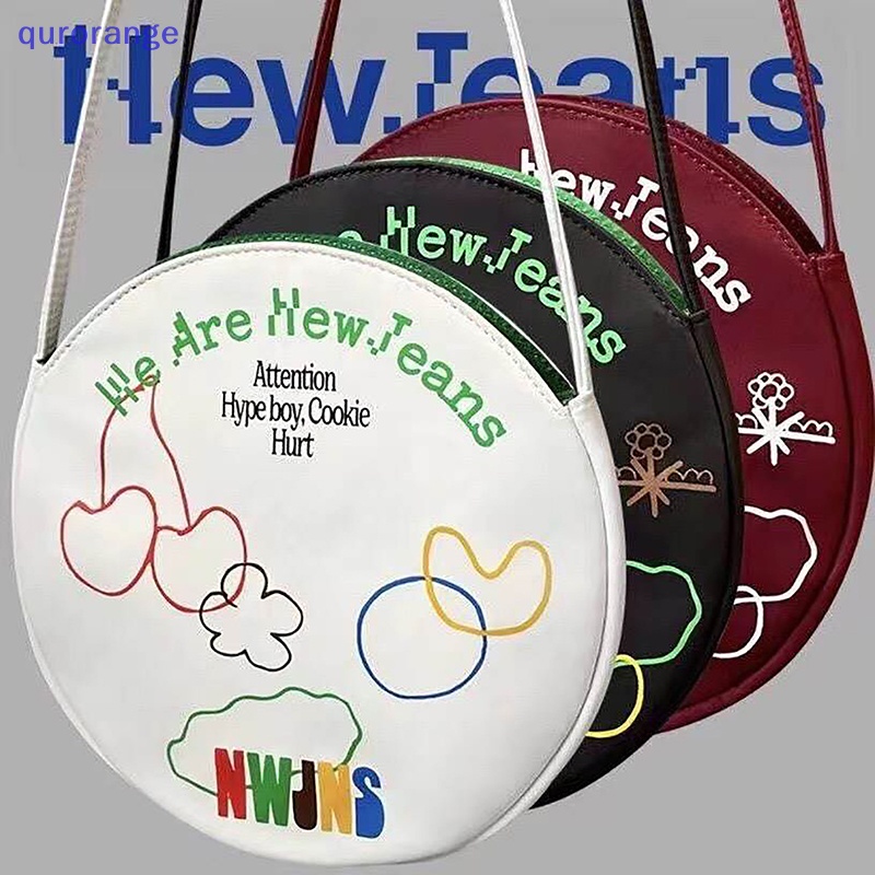 Qurorange 1Pc Kpop Newjean Bag Cute Vocal Concert Round Bag New Jeans NWJNS Handbag Gift rorh