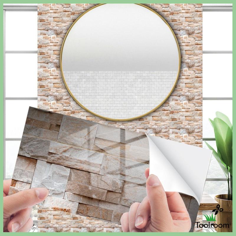 Bộ 4 Miếng Dán Tường Giả Gạch 3D Chống Thấm Nước