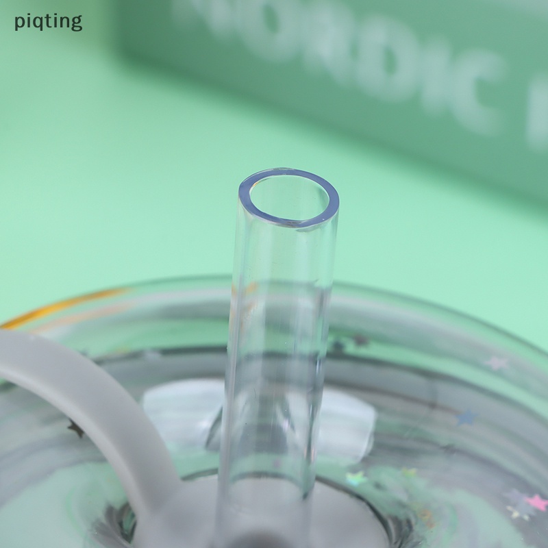 Bình Nước Nhựa Trong Suốt Dung Tích 320ml Kèm Ống Hút Tiện Lợi