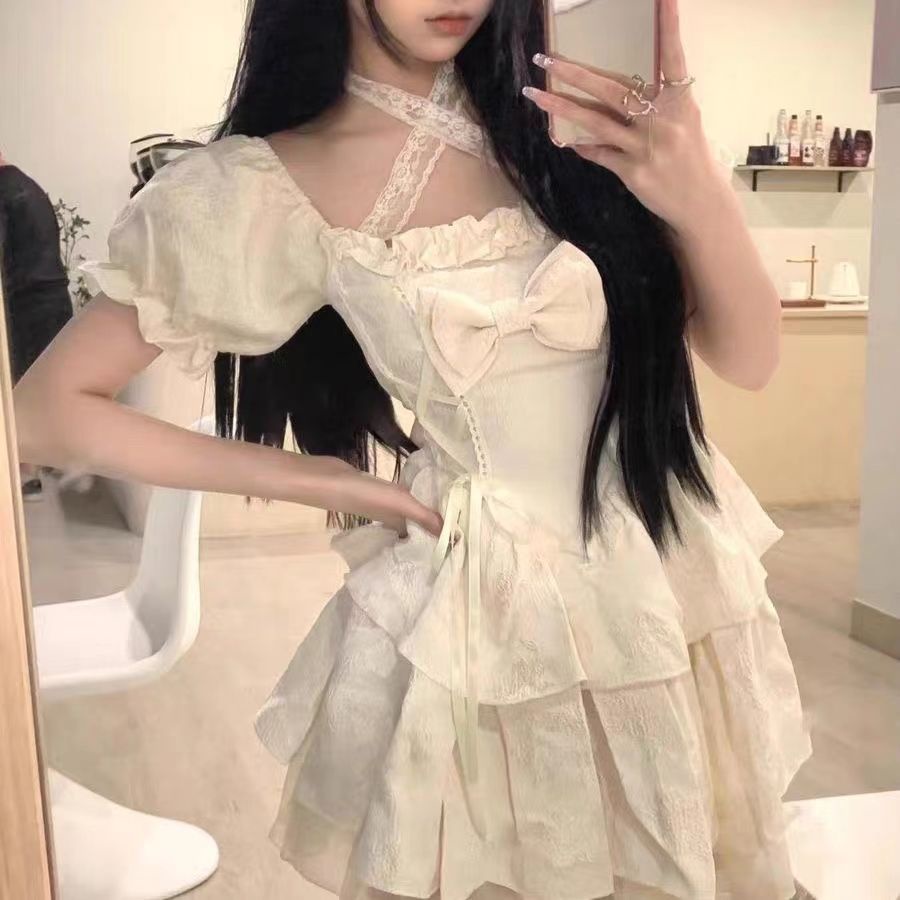 Đầm Búp Bê Tay Phồng Ngắn Dáng Ôm Thời Trang Mùa Hè Xinh Xắn Cho Nữ