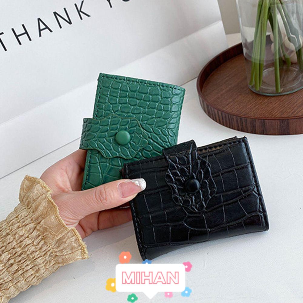 MIHAN1 Ví Da PU Nhiều Ngăn Đựng Thẻ Thiết Kế Nhỏ Gọn Giản Dị