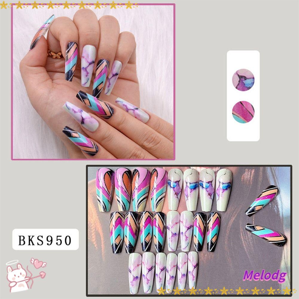 MELODG Bộ 24 Móng Tay Giả Che Phủ Toàn Diện Dành Cho Nữ