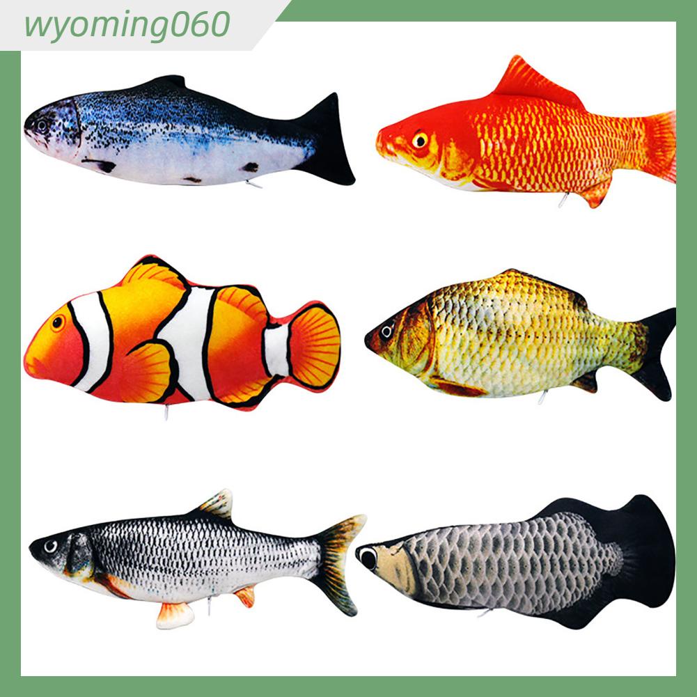 Wyoming060 Flopping Fish Cat Toy Realistic Giảm Chán USB Sạc Điện Sang Trọng Đồ Chơi Cá Di Chuyển