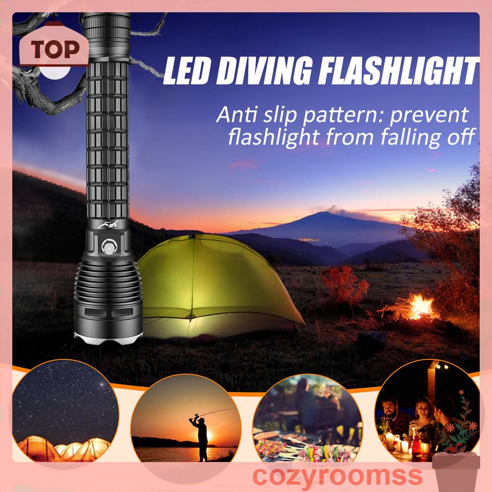 Đèn Pin LED Lặn Biển XHP70 3 Chế Độ Không Trượt Tiện Dụng