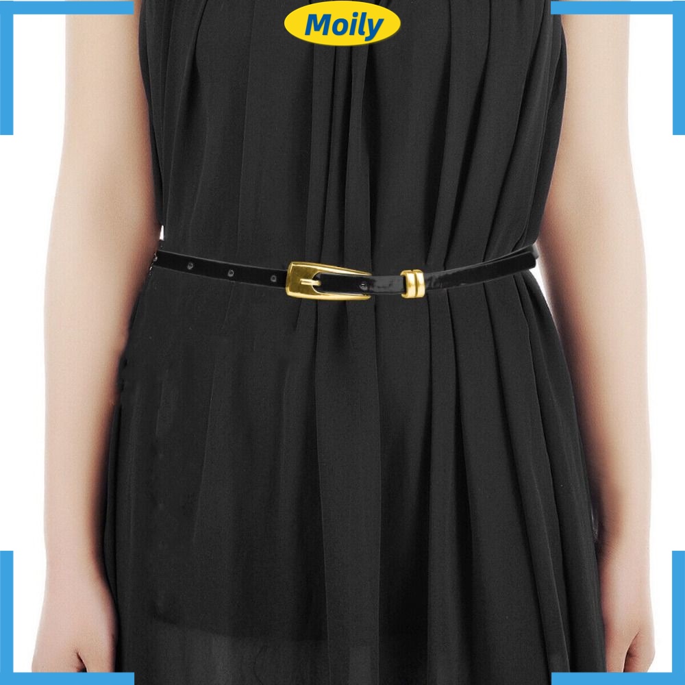 Thắt Lưng Mỏng Giả Da Với Khóa Hợp Kim Điều Chỉnh Được Thời Trang Cho Nữ