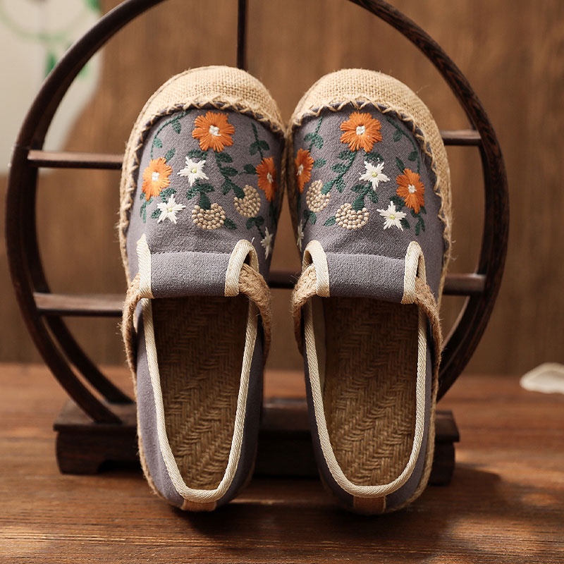 Giày Vải canvas Đế Bằng Phối Lưới Thoáng Khí Mềm Mại Thời Trang Cho Nữ