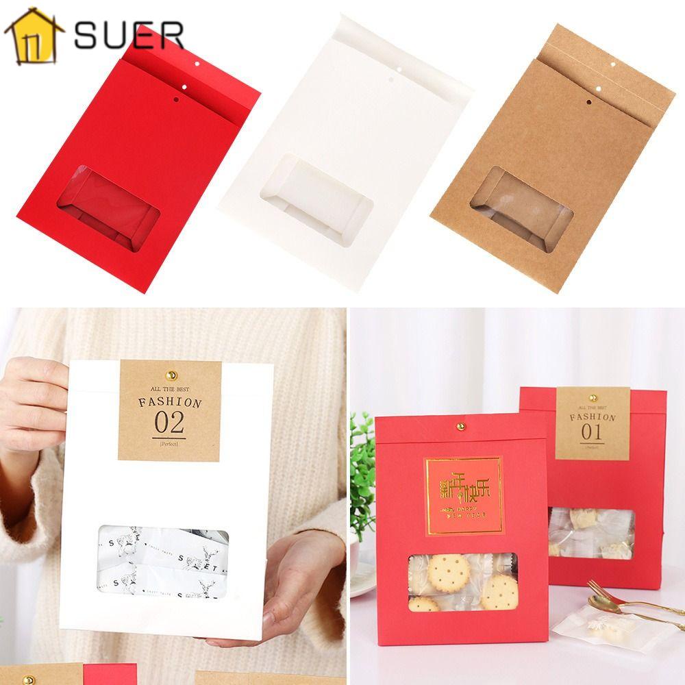 SUENIN Set 5 Túi Giấy Đựng Bánh Kẹo Họa Tiết Bông Tuyết Xinh Xắn