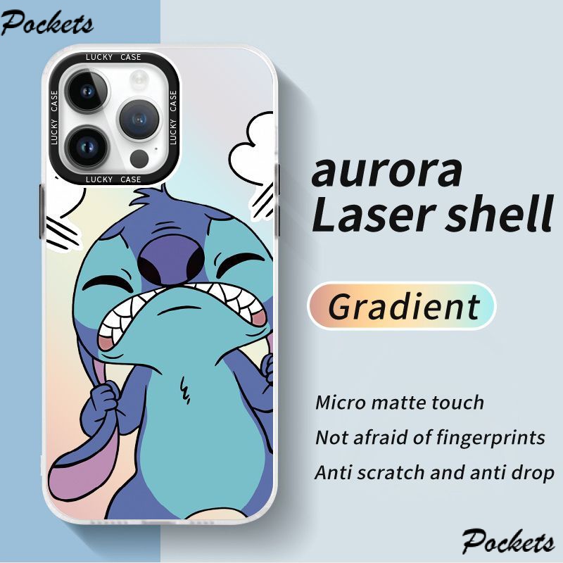 Ốp Điện Thoại Màu Laser Họa Tiết Stitch Dễ Thương Cho Iphonexr128plusins1314 promax YLZ8