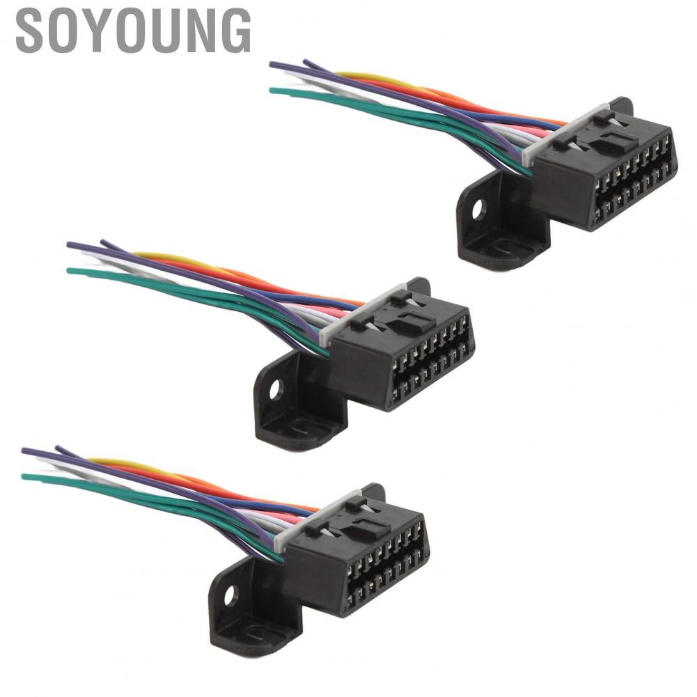 Soyoung Female OBD2 Cable Connector Abrasion Resistant 16 Pin  Aging J1962F Direct Fit Car Diagnostic Plug High Performance for