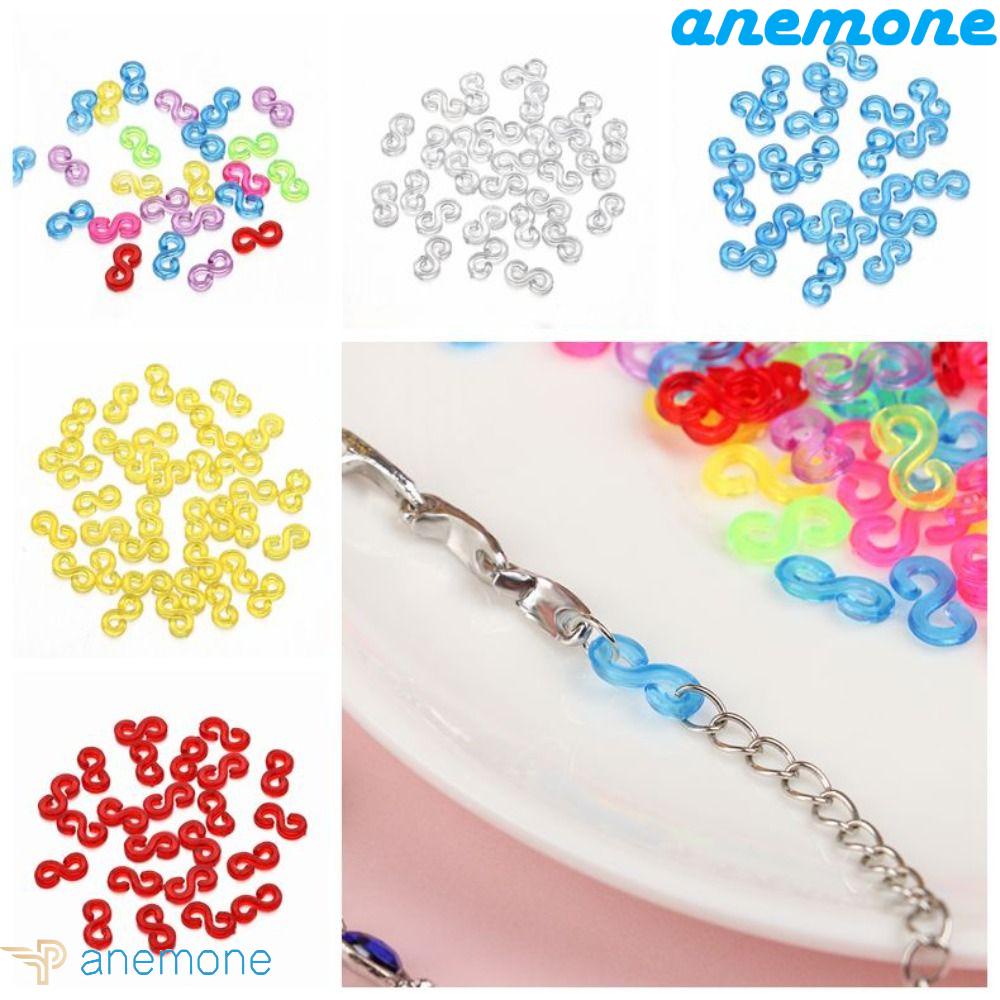 Bộ 500 Kẹp Acrylic Trong Suốt Nhiều Màu Dùng Làm Vòng Tay / Dây Bện DIY