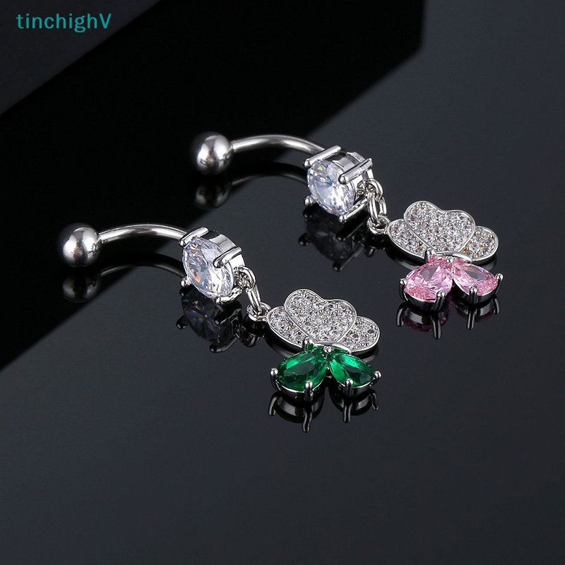 Khuyên Rốn Hình Bướm Bằng Thép Không Gỉ Đính Đá Zircon Thời Trang Cho Nữ
