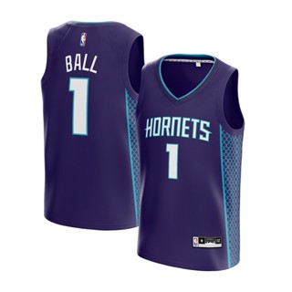 Áo Thun Bóng Rổ Jersey Lamelo Ball Charlotte Hornets 1 Màu Tím