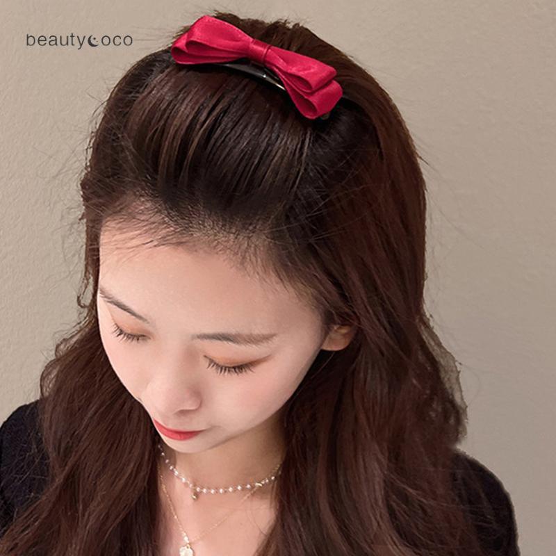Beautycoco🍊Lược Cài Tóc Đính Nơ Nhựa Tiệm Thêu Việt Phong Cách Công Chúa