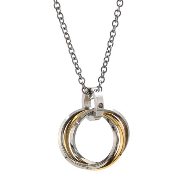 Ygt Vòng cổ Mặt Hình Chiếc Nhẫn Bằng Thép Không Gỉ Phong Cách Retro Cá Tính Cho Nam