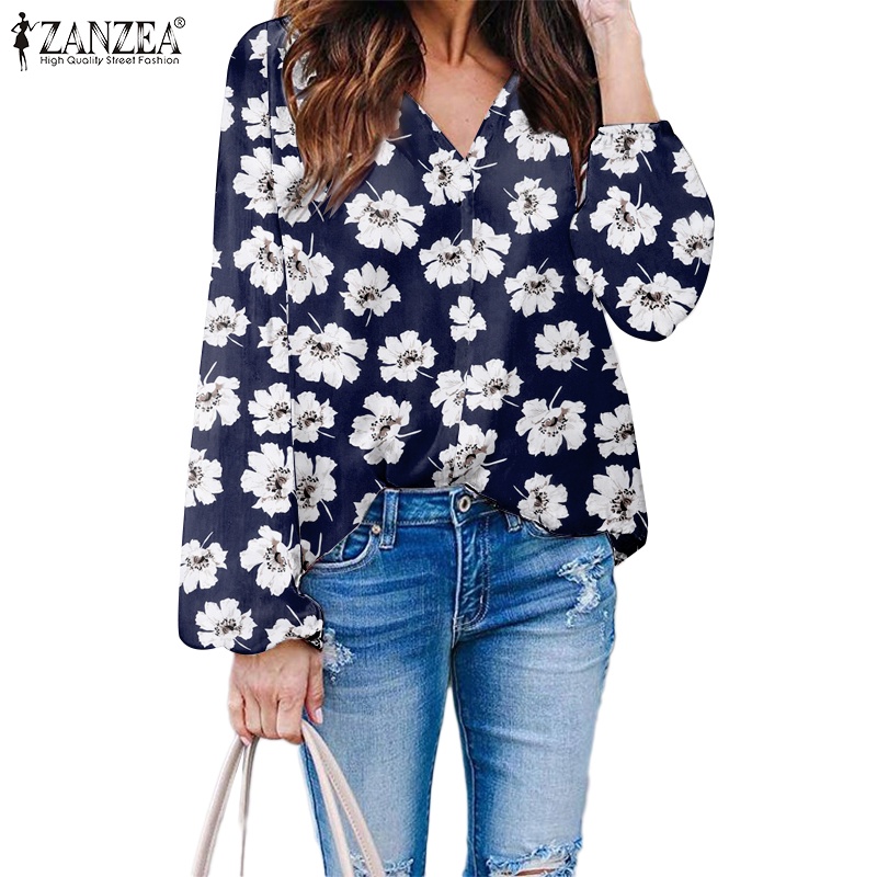 Zanzea Áo Nữ Tay Dài Cổ Chữ V Thời Trang Quyến Rũ