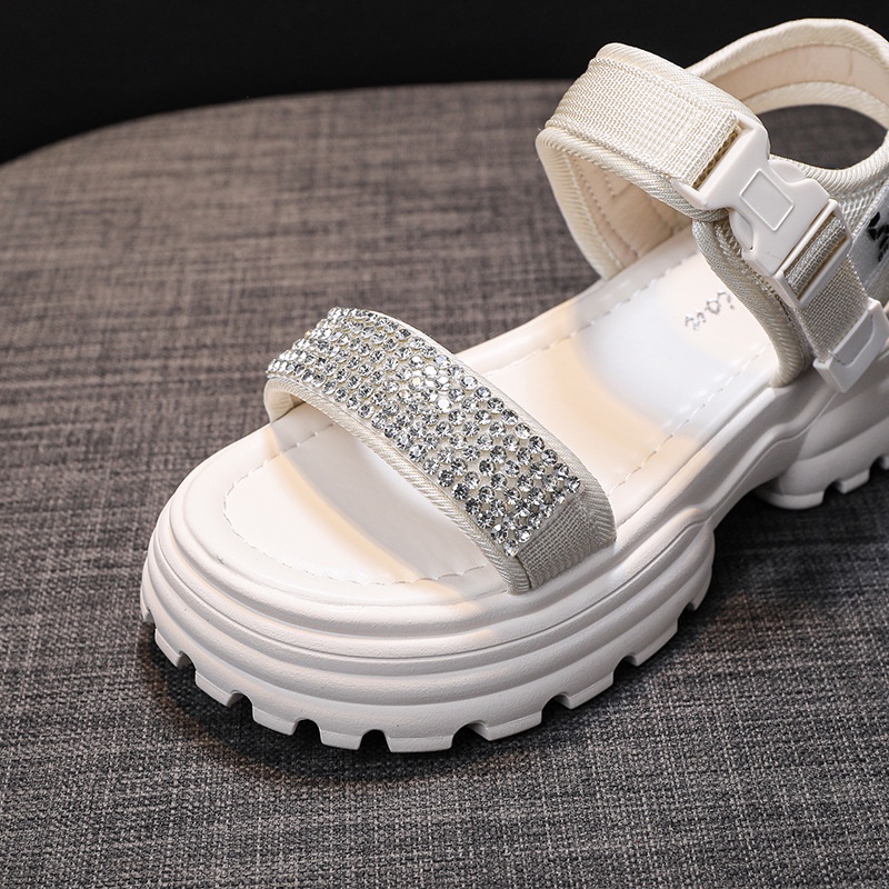 Xăng đan Đế Dày Đính Đá Thời Trang Dành Cho Nữ