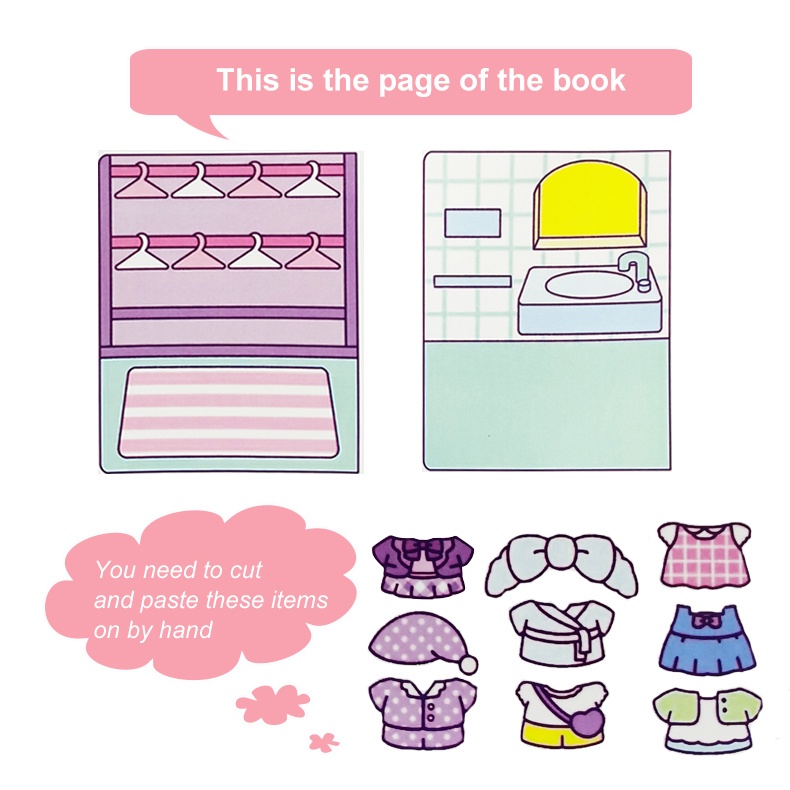Sanrio quiet book mymelody kuromi hellokitty spongebob momoko crayon shin-chan anime house câu đố dành cho trẻ em handmade paper doll house kids gift