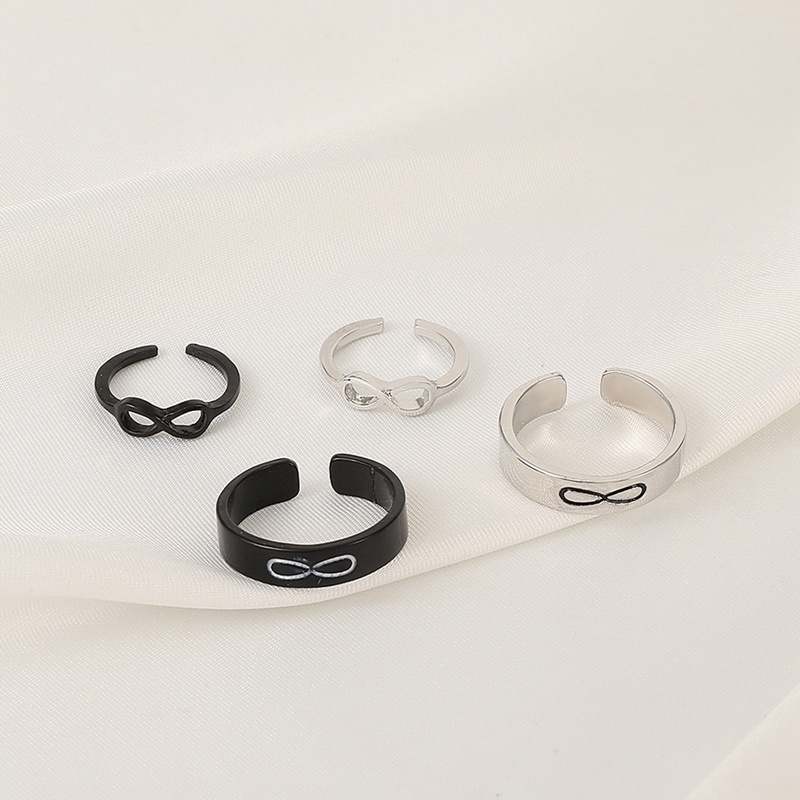 Ygt Bộ 2 Nhẫn Hình Số 8 May Mắn Dạng Mở Có Thể Điều Chỉnh Dành Cho Cặp Đôi