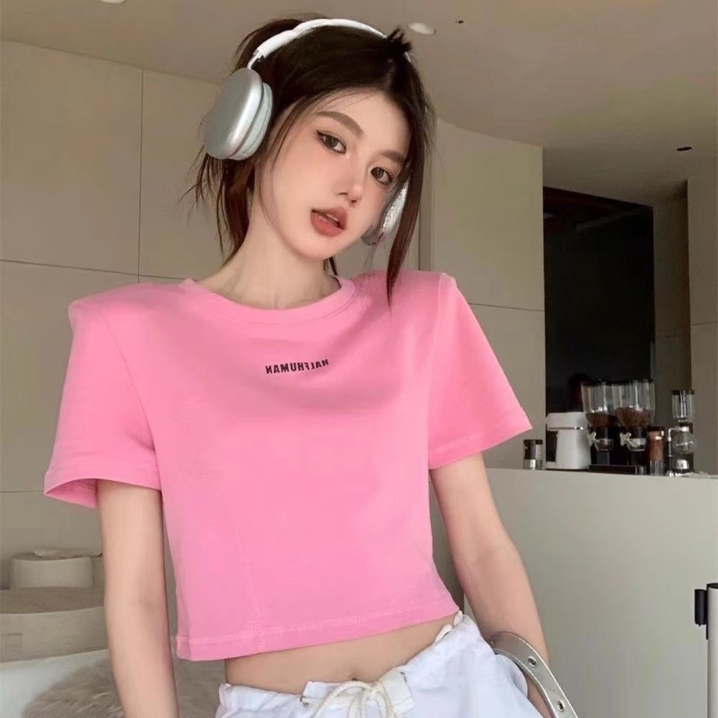 Áo Thun Ngắn Tay Cổ Tròn Khoét Trái Tim Sau Lưng Thời Trang