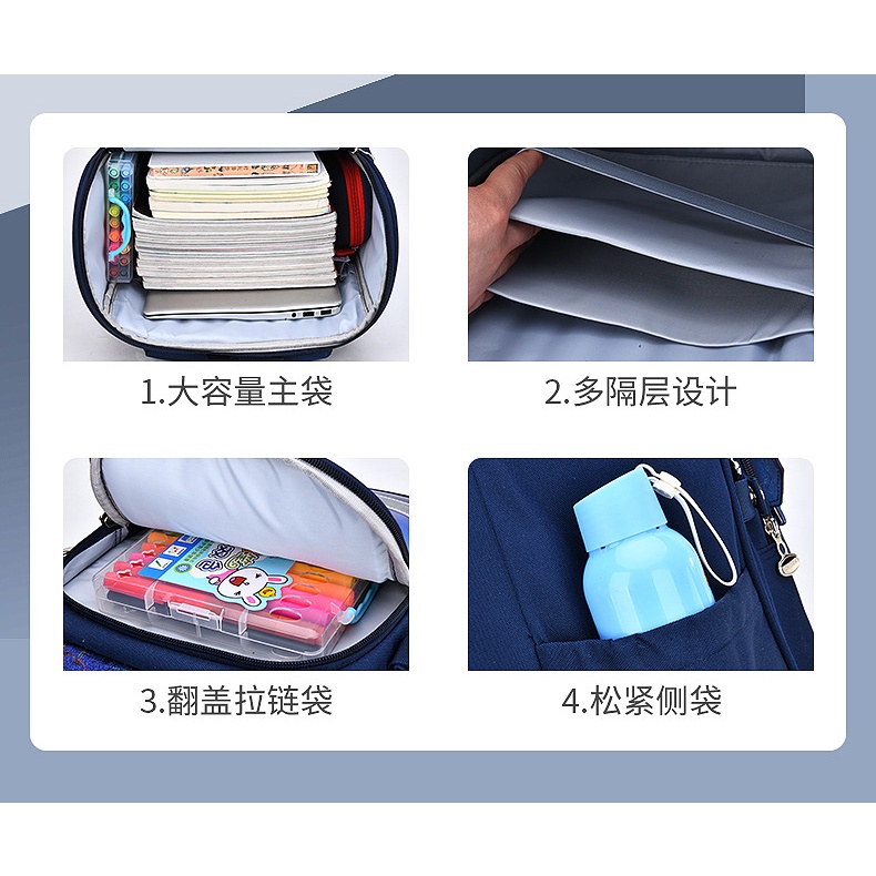 Ba Lô Đi Học Phong Cách Mới Cho Bé 6-12 Tuổi Giảm Burden Ridge Bảo Vệ Chống Nước