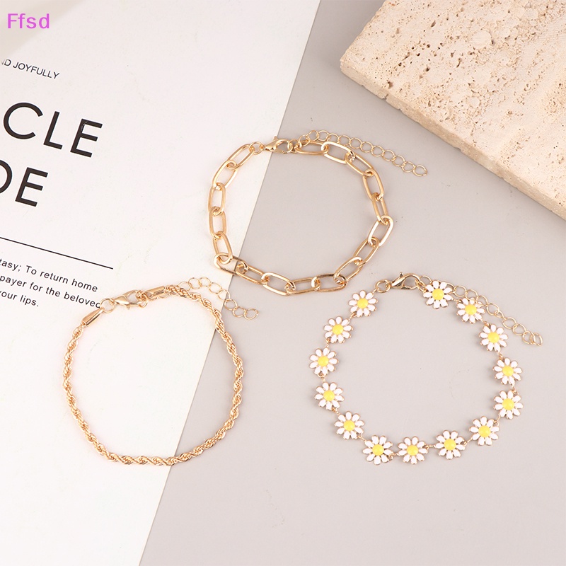 Set 3 Vòng Tay Hoa Cúc Hình Học Tùy Chỉnh Thời Trang Cho Nữ