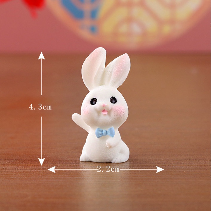 Decor bàn học thỏ trung thu sum vầy trang trí terrarium, chậu cây