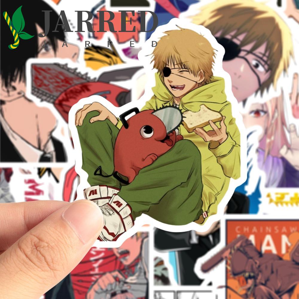 JARRED Bộ 52 Miếng Dán Chống Thấm Nước Họa Tiết Anime Saw Man Trang Trí Sổ Tay / Ván Trượt /