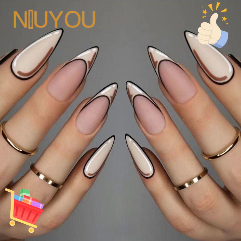 NIUYOU Bộ Móng Tay Giả Che Phủ Toàn Diện Đầu Vuông Có Thể Tháo Rời