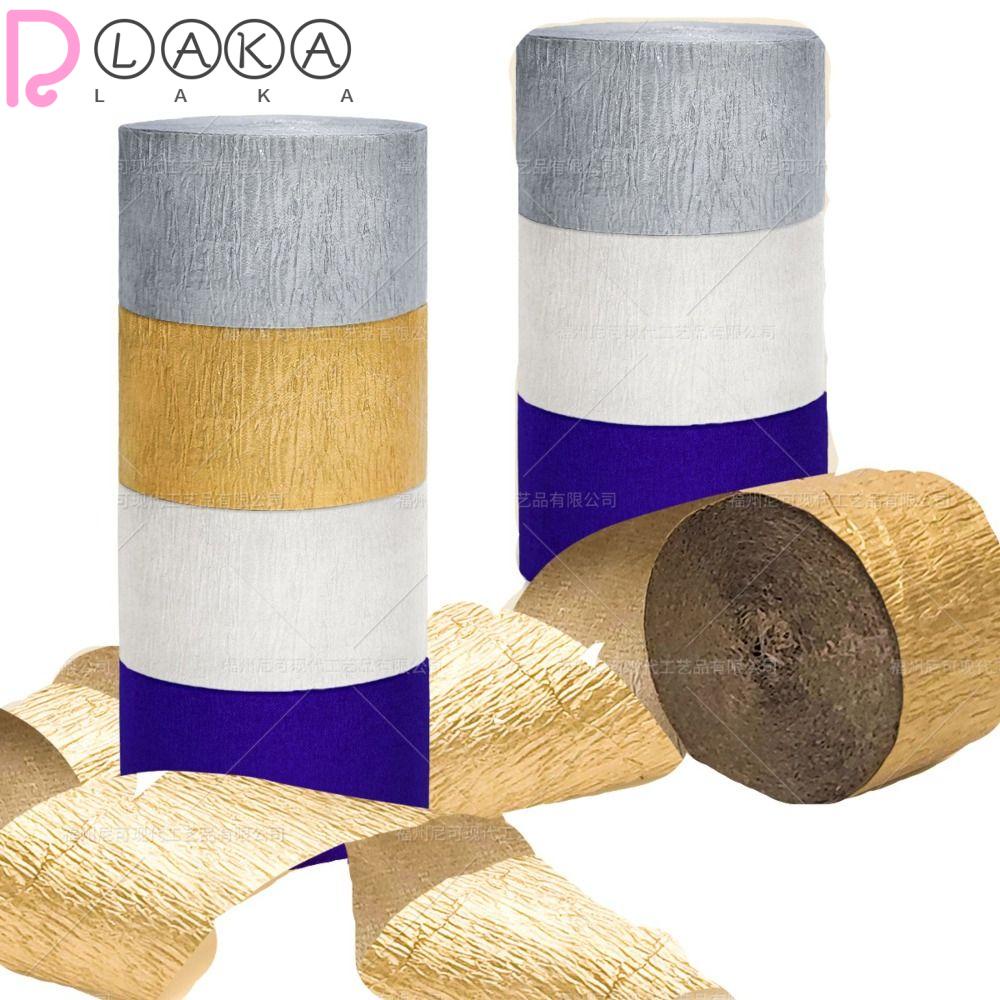 LAKAMIER Set 8 Cuộn Giấy Nhúng 8 Cuộn 1.8 Inch Màu Xanh Bạc Trang Trí Đám Cưới