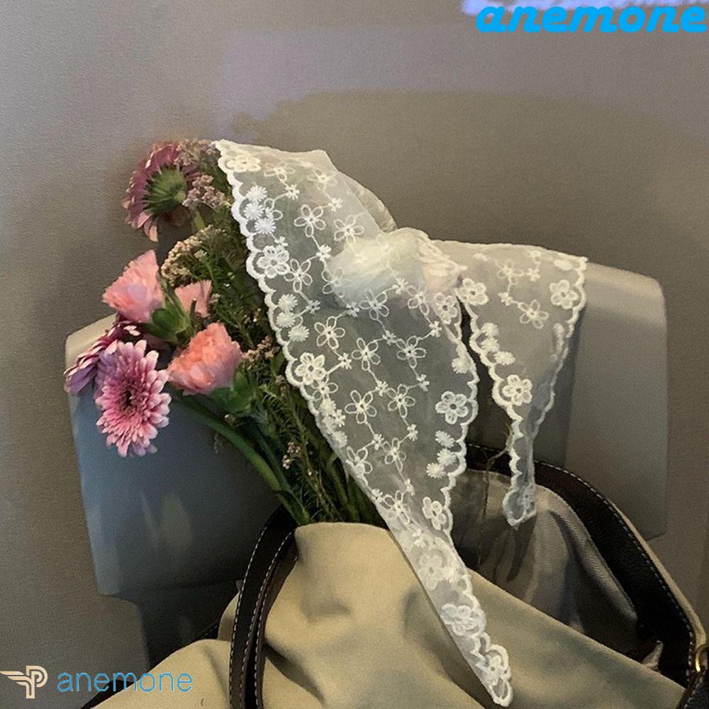 ANEMONE Băng Đô Ren Hình Tam Giác / Lá Phong Cách Pháp Thanh Lịch Cho Nữ