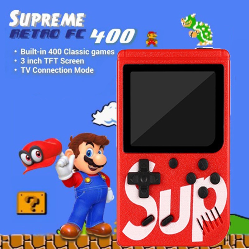 Máy chơi game cầm tay SUP 400 in 1 - Kết nối Tivi chơi 2 người, máy điện tử 4 nút cổ điển