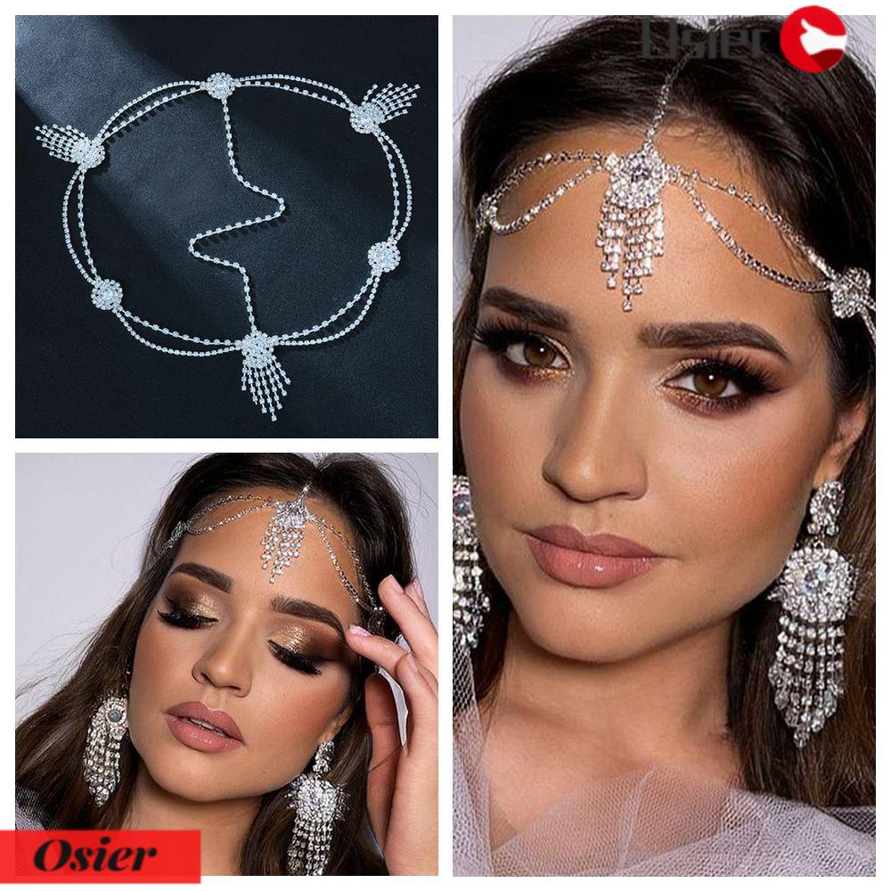 OSIER1 Băng Đô Cài Tóc Đính Đá Pha Lê Phong Cách Bohemian