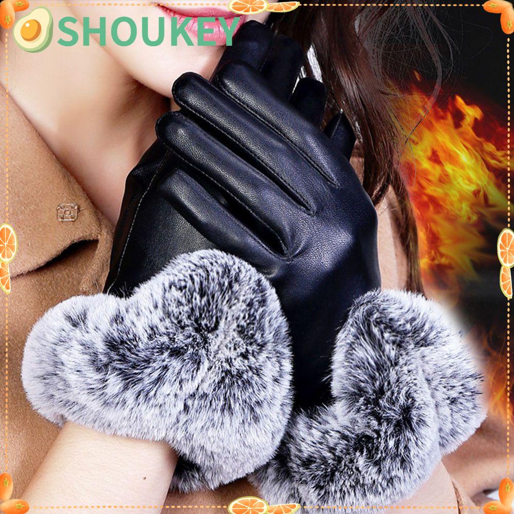 SHOUKEY Găng Tay Giả Lông Dày Chống Thấm Giữ Ấm Mùa Đông