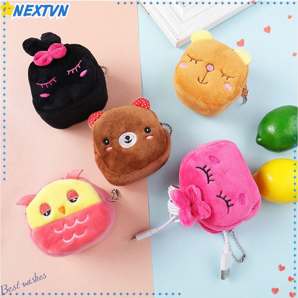 NEXTVN Ví Bông Mềm Hình Trái Cây Phối Khóa Kéo Xinh Xắn Cho Bé