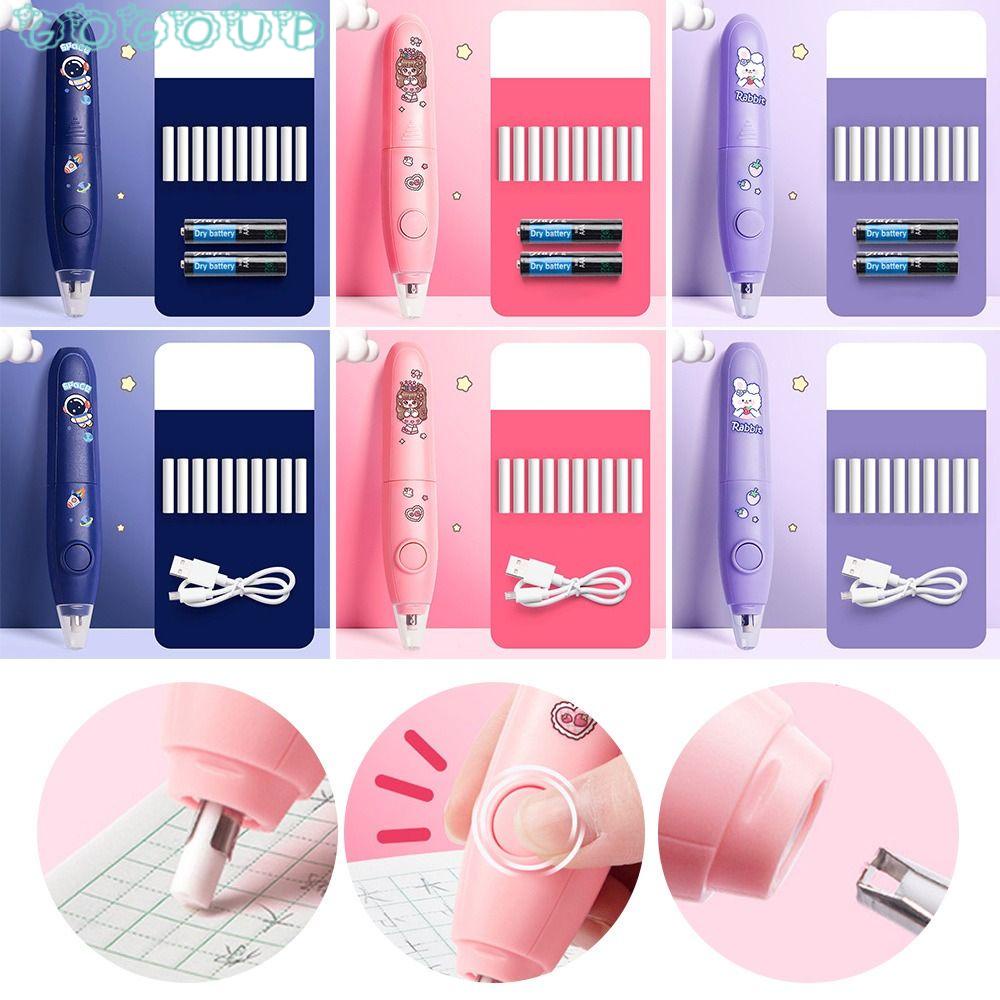 GOGOUP Cục Tẩy Điện Tử Họa Tiết Hoạt Hình Có Thể Sạc Lại Tiện Dụng