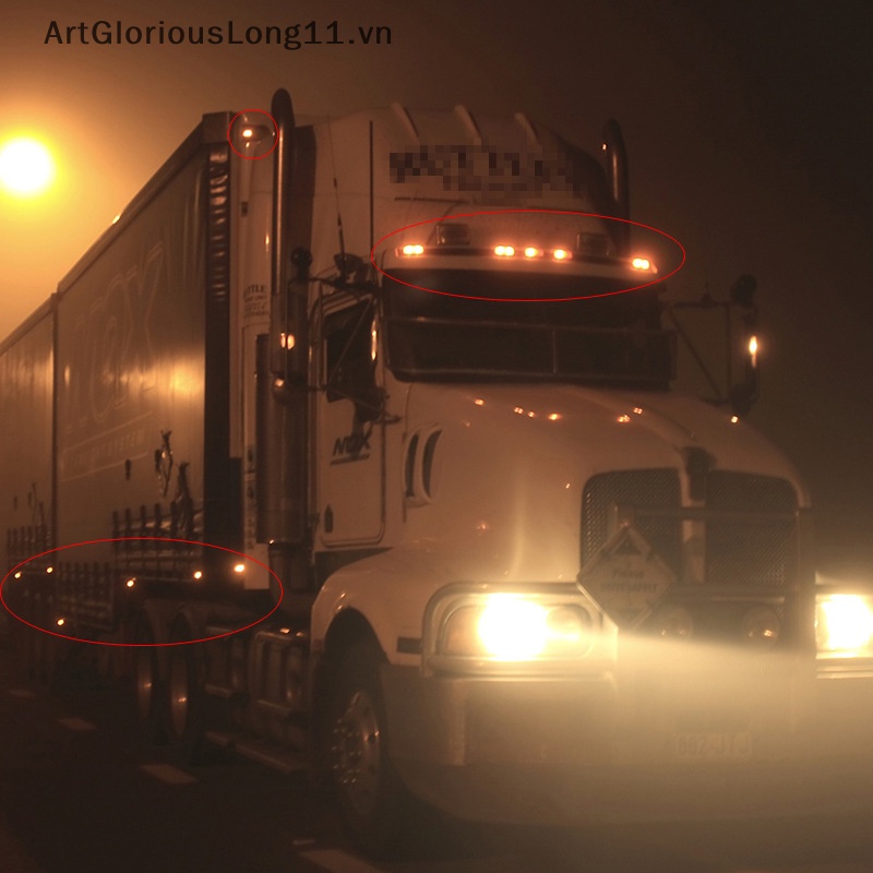 1 Đèn Tín Hiệu 24V 3LED 3 / 4 &quot;Ánh Sáng Trắng / Vàng Cho Xe Tải