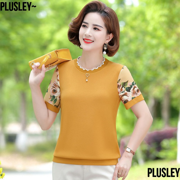 Áo Thun Chiffon Tay Ngắn Dáng Rộng Thời Trang Mùa Hè 2022 Mới Mẻ Cho Phụ Nữ Trung Niên 40-50 Tuổi