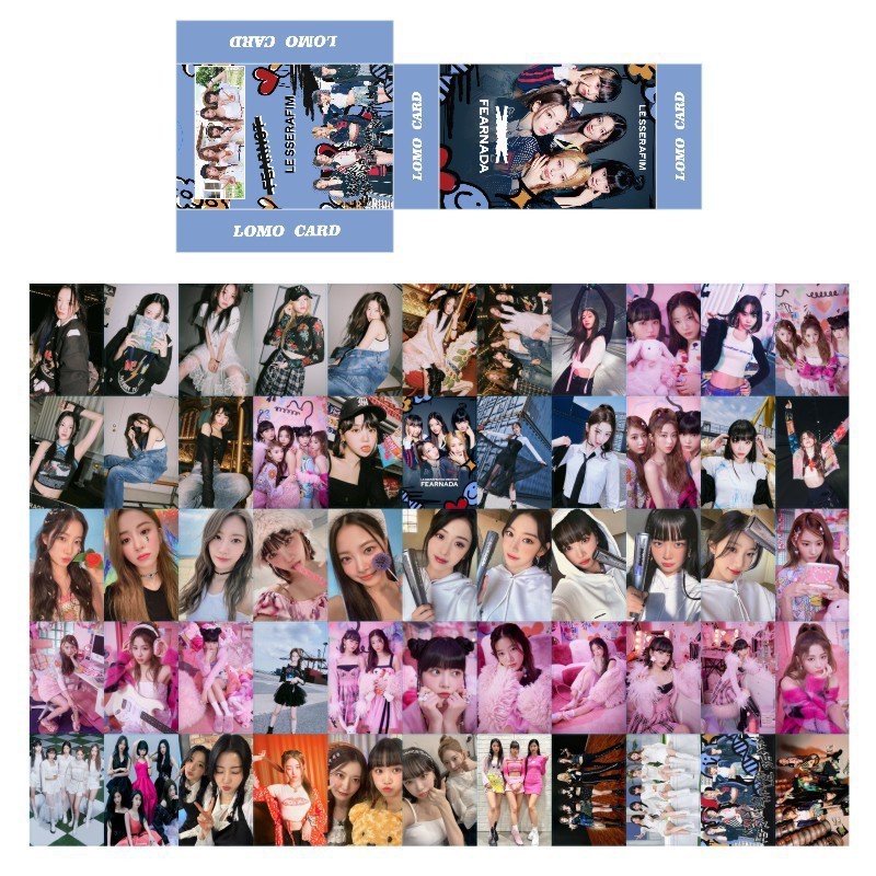LE SSERAFIM LOMO Card Set 55 Tấm Thẻ Ảnh Hình Nhóm Nhạc KPOP