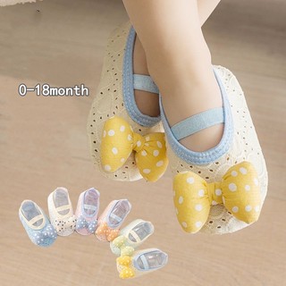 Giày đế mềm chống trượt họa tiết chấm bi xinh xắn cho bé gái