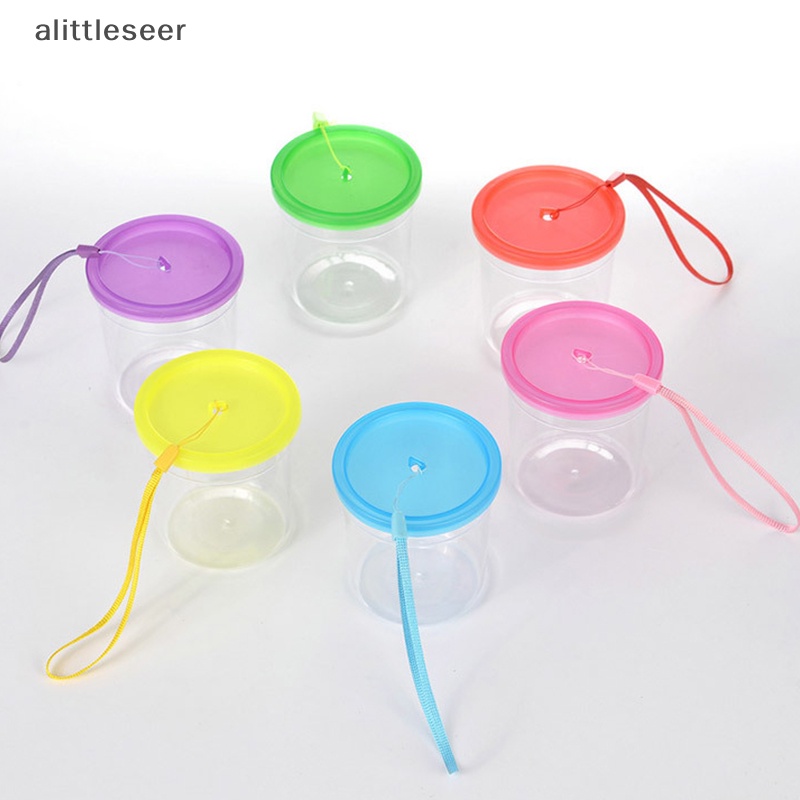 Set 10 Bình Đựng Nước Mini Bằng Nhựa Trong Suốt Hình Rùa Có Nắp Dây Treo