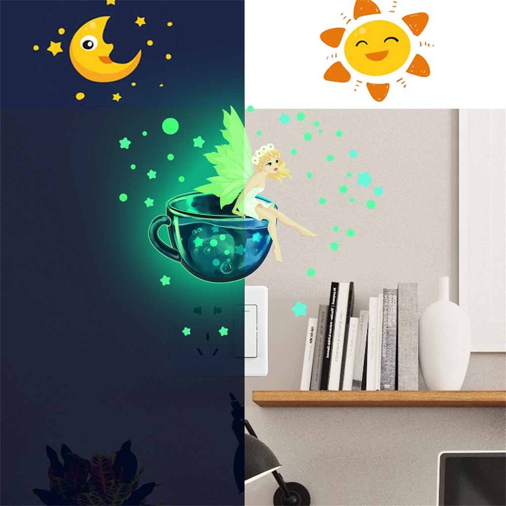 Miếng Dán Tường Bằng PVC Phát Quang Tự Dính Trang Trí Nhà Cửa