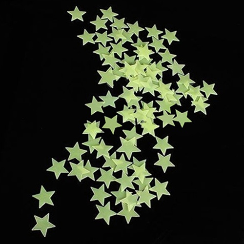 Set 100 Miếng Dán Tường Hình Ngôi Sao Dạ Quang Trang Trí Phòng Bé DIY